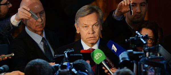 Alexeï Pouchkov intervient en marge d'une session de l'Assemblée parlementaire du Conseil de l'Europe - Sputnik Afrique