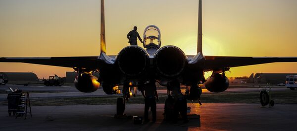U.S. Air Force F-15E Strike Eagle sits after shortly landing Nov. 12, 2015, at Incirlik Air Base, Turkey - Sputnik Afrique