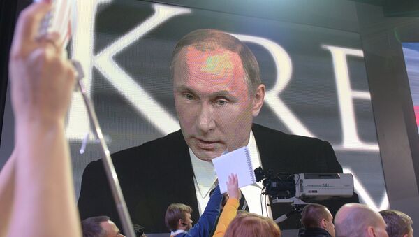 Одиннадцатая ежегодная большая пресс-конференция президента России Владимира Путина - Sputnik Afrique