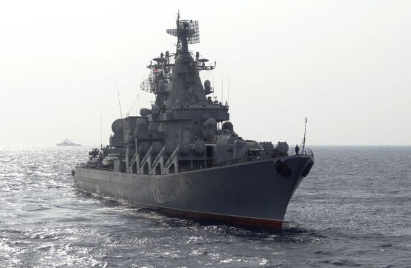 Le croiseur russe Moskva en mission en Syrie - Sputnik Afrique