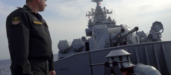 Le croiseur russe Moskva en mission en Syrie - Sputnik Afrique