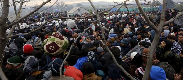 Migrants à la frontière gréco-macédonienne, Déc. 4, 2015. - Sputnik Afrique