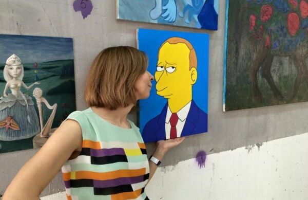 Portrait of Vladimir Putin Simpson-style Portrait of Vladimir Putin Simpson-style - Sputnik Afrique