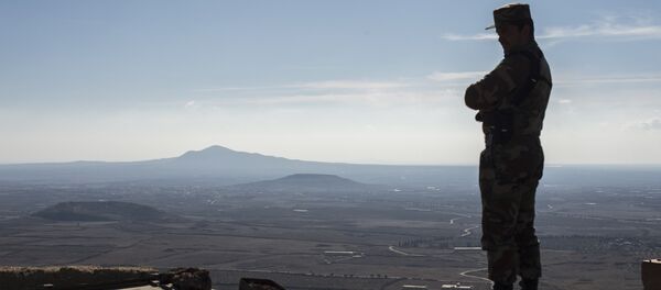 A soldier of the Syrian Arab Army at an observation post at the frontline in the al-Kom village of the Quneitra province in Syria - Sputnik Afrique