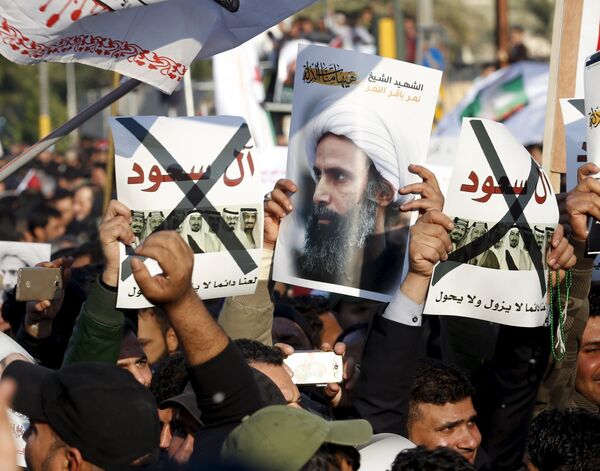  protestant contre l'exécution de Nimr al-Nimr - Sputnik Afrique