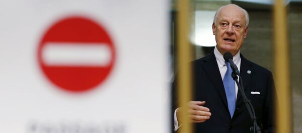 L'émissaire de l'Onu, Staffan de Mistura à Genève, en Suisse L'émissaire de l'Onu, Staffan de Mistura à Genève, en Suisse - Sputnik Afrique