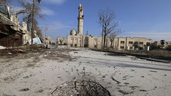 A general view shows the damage at the ancient al-Atroush mosque in the old city of Aleppo, Syria January 28, 2016. - Sputnik Afrique
