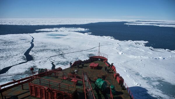 Le brise-glace atomique Yamal pendant l'expédition dans l'Arctique, l'hiver 2015 - Sputnik Afrique