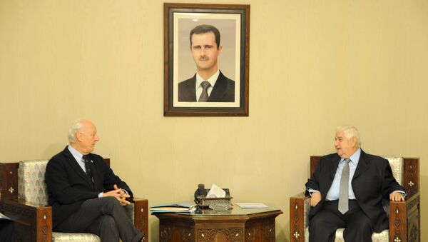 Staffan de Mistura a rencontré le chef de la diplomatie syrienne Walid Mouallem - Sputnik Afrique