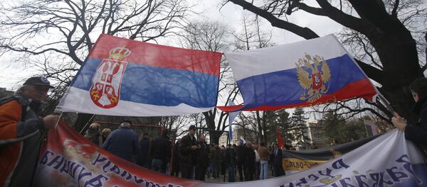 Manifestation contre l'Otan à Belgrade - Sputnik Afrique