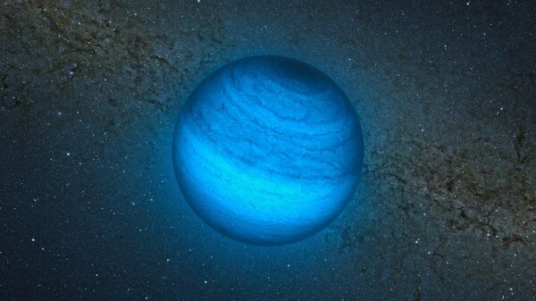 Vue d'artiste de la planète orpheline CFBDSIR J214947.2-040308.9 Vue d'artiste de la planète orpheline CFBDSIR J214947.2-040308.9 - Sputnik Afrique