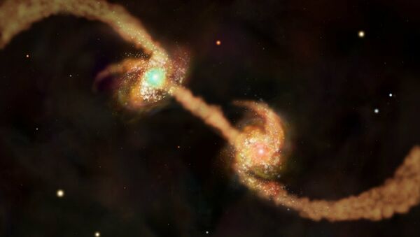 Merging Galaxies, each with Super massive black holes in the center,  in Chandra Deep Field-North - Sputnik Afrique