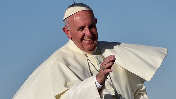 Le pape François lors de sa récente messe transfrontalière. - Sputnik Afrique