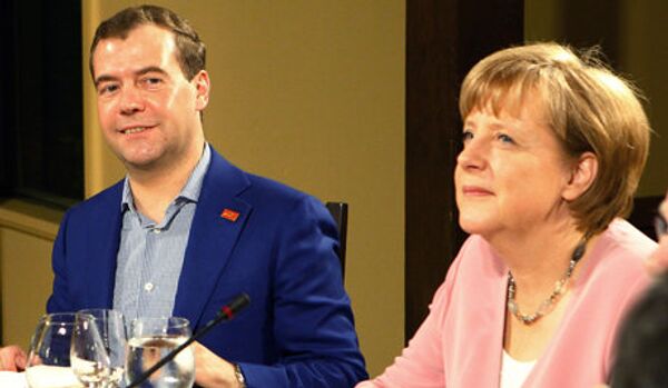 La réunion de Medvedev et Merkel - Sputnik Afrique