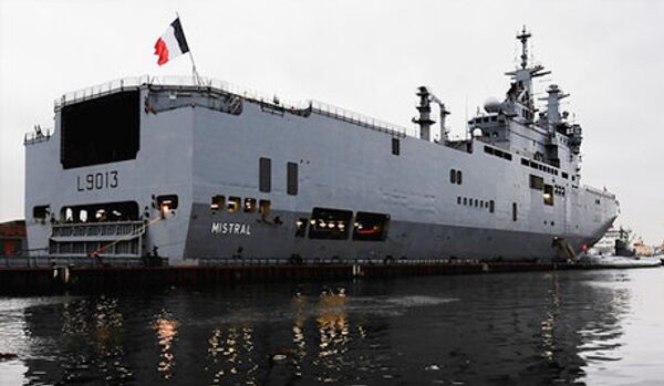 Le premier navire Mistral mis en chantier à Saint-Pétersbourg - Sputnik Afrique