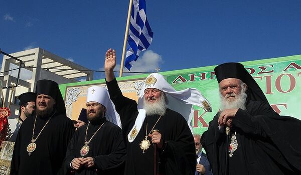 Le patriarche Cyrille chaleureusement accueilli par les Grecs pontiques - Sputnik Afrique