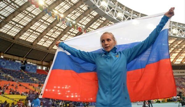 La sportive russe a remporté l'or du saut en hauteur lors du Championnat du monde - Sputnik Afrique