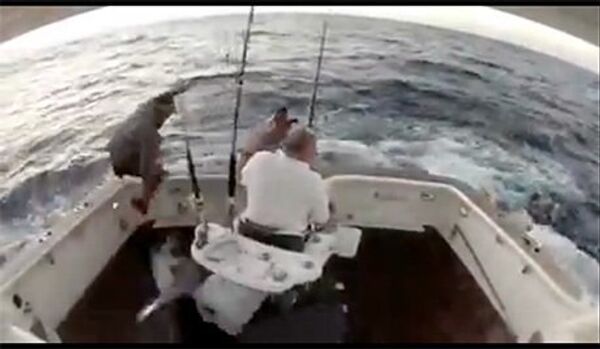 Un poisson agressif pousse le pêcheur hors de sa barque (Vidéo) - Sputnik Afrique