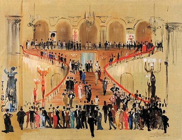 1946 – Bal à Olympie. Esquisse de décors pour le spectacle La Dame aux camélias - Sputnik Afrique