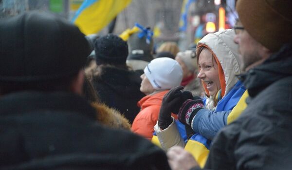Lvov : environ 20 000 personnes participent à un meeting en soutien de l’Assemblée populaire de Kiev - Sputnik Afrique