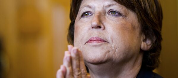This file photo taken on September 8, 2014 shows Lille's mayor and former Socialist party (PS) first secretary Martine Aubry during a press conference in Lille, northern France. - Sputnik Afrique