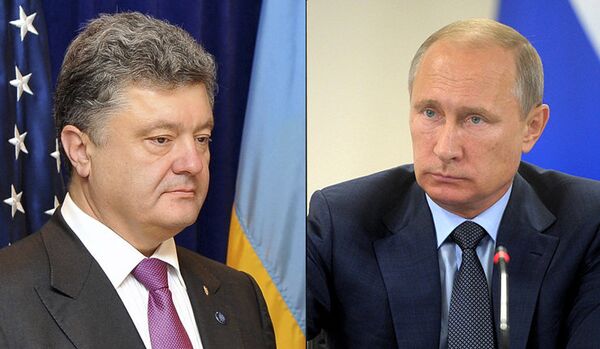 Poutine a discuté avec Porochenko du règlement du conflit dans le Sud-Est de l'Ukraine - Sputnik Afrique