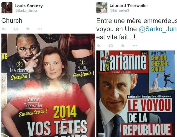 Clash entre le fils de Nicolas Sarkozy et le fils de Valérie Trierweiler sur Twitter - Sputnik Afrique