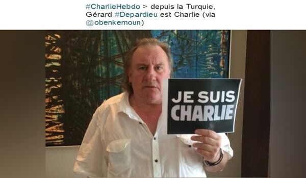 Gérard Depardieu soutient Charlie Hebdo - Sputnik Afrique