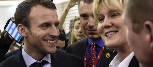 Emmanuel Macron et Nadine Morano au Salon de l'Agriculture - Sputnik Afrique