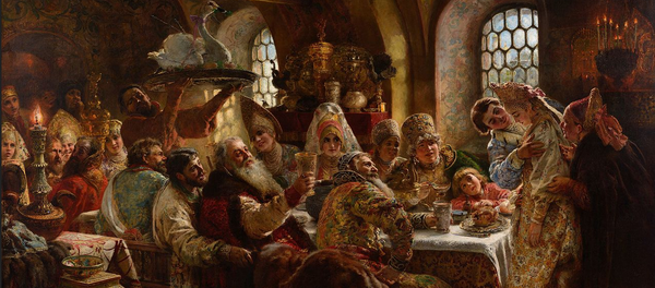 Le festin de noce d'un boyard au XVIIe siècle, Constantin Makovsky - Sputnik Afrique