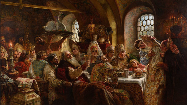 Le festin de noce d'un boyard au XVIIe siècle, Constantin Makovsky - Sputnik Afrique