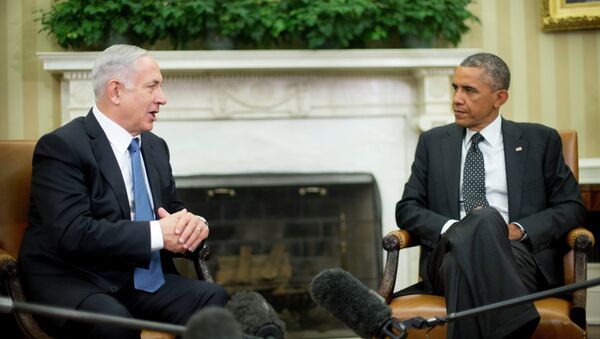 Renconte entre Barack Obama et Benjamin Netanyahu dans le Bureau ovale de la Maison Blanche en 2014 - Sputnik Afrique