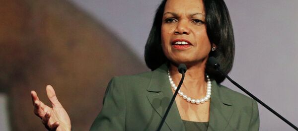 Former Secretary of State Condoleezza Rice gestures while speaking before the California Republican Party 2014 Spring Convention in Burlingame, Calif. - Sputnik Afrique