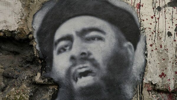 Painted portrait of Abu Bakr al Baghdadi - Sputnik Afrique