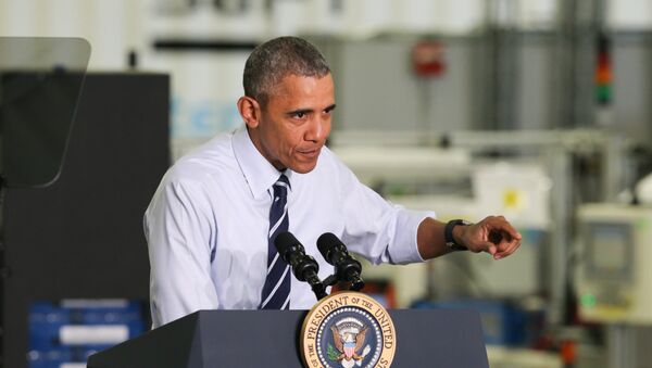 Le président Barack Obama parle après sa visite de l'usine Saft America à Jacksonville, en Floride., Le vendredi 26 février 2016 - Sputnik Afrique