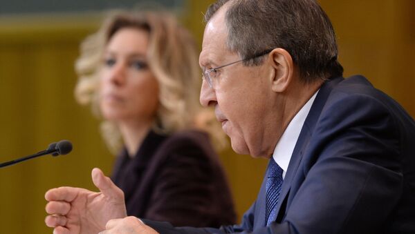 Le ministre russe des Affaires étrangères Sergueï Lavrov lors d'une conférence de nouvelles à Moscou. - Sputnik Afrique