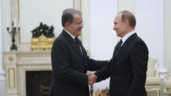 Romano Prodi et Vladimir Poutine - Sputnik Afrique