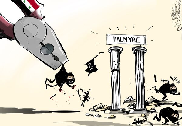 Bataille pour Palmyre : la partie historique reprise par l'armée Bataille pour Palmyre : la partie historique reprise par l'armée - Sputnik Afrique