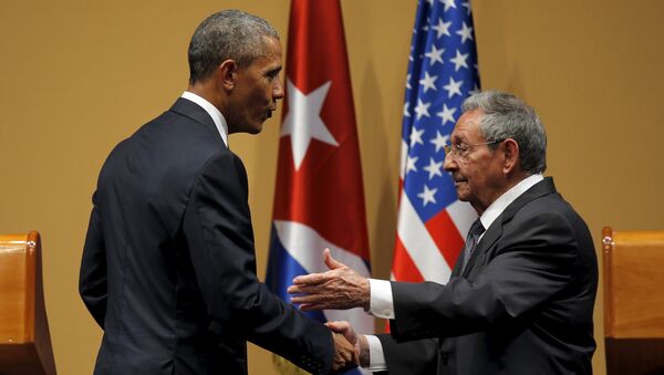 Barack Obama et Raul Castro - Sputnik Afrique