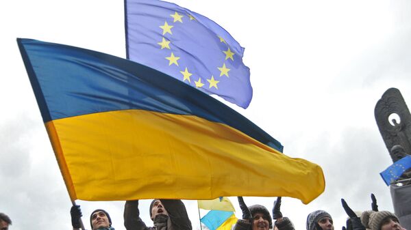 Participants of a rally held by supporters of Ukraine's EU integration. File photo - Sputnik Africa