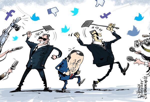 A Washington, les gardes du corps d'Erdogan s'en prennent à la presse A Washington, les gardes du corps d'Erdogan s'en prennent à la presse - Sputnik Afrique