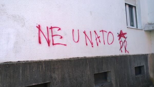 Le graffiti anti-OTAN au Monténégro - Sputnik Afrique