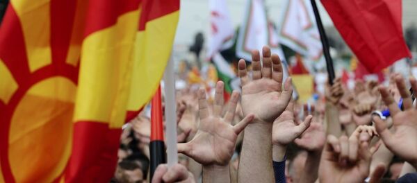 Manifestation antigouvernementale à Skopje. Macédoine - Sputnik Afrique