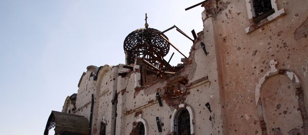 Eglise endommagée dans le Donbass - Sputnik Afrique