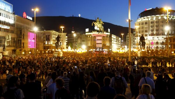 Actions de protestation à Skopje, le 15 avril 2016 - Sputnik Afrique