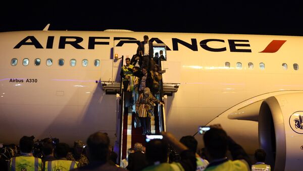 Le vol AF738 en provenance de l'aéroport parisien Roissy-Charles de Gaulle, a atterri à l'aéroport international Imam Khomeiny de Téhéran - Sputnik Afrique