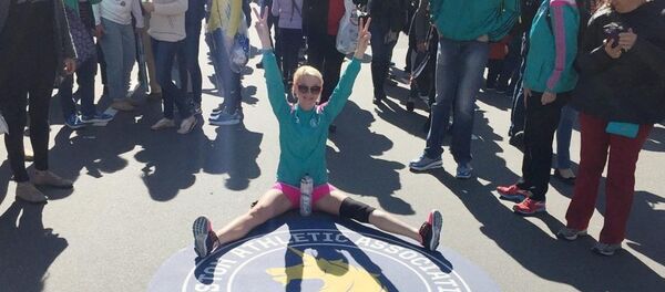 Adrianne Haslet sur la ligne d'arrivée du marathon de Boston - Sputnik Afrique