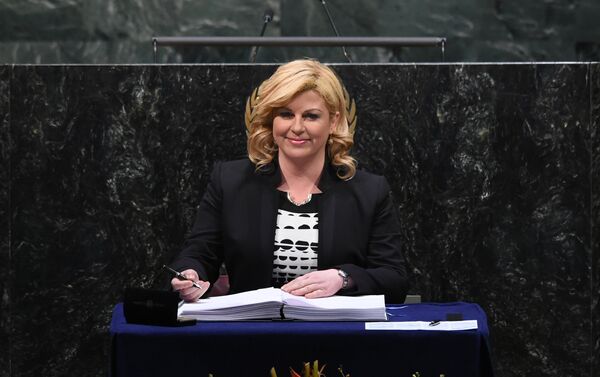 Présidente de la République de Croatie Kolinda Grabar-Kitarović - Sputnik Afrique
