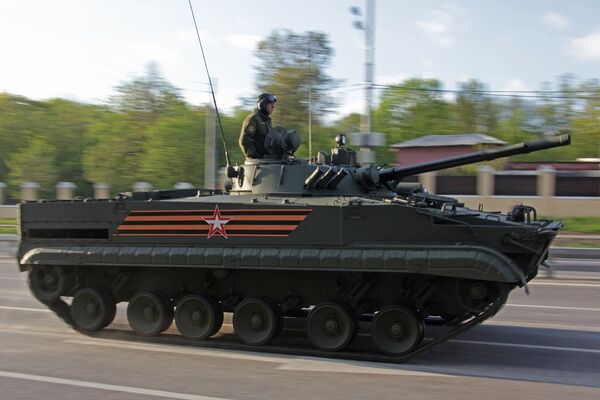 Blindé BMP-3.  Répétition du défilé de la Victoire, Moscou - Sputnik Afrique