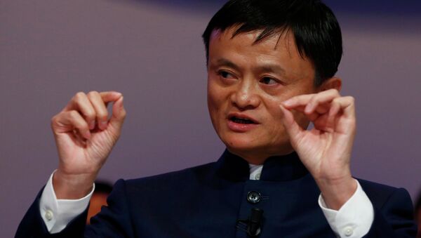 Jack Ma, Founder and Executive Chairman of Alibaba Group, speaks during the session 'An Insight, An Idea with Jack Ma' in the Swiss mountain resort of Davos January 23, 2015 - Sputnik Afrique